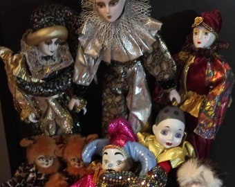 Jester Dolls ALL Sizes, New and used Clown and NIB!