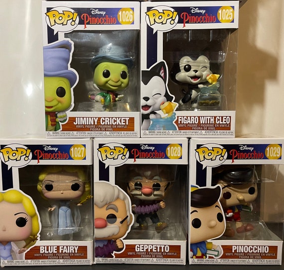 Etsy Pinocchio Cricket, and Jiminy Pop Cleo, - With Blue Fairy, Pinocchio, Figaro Funko Geppeto,