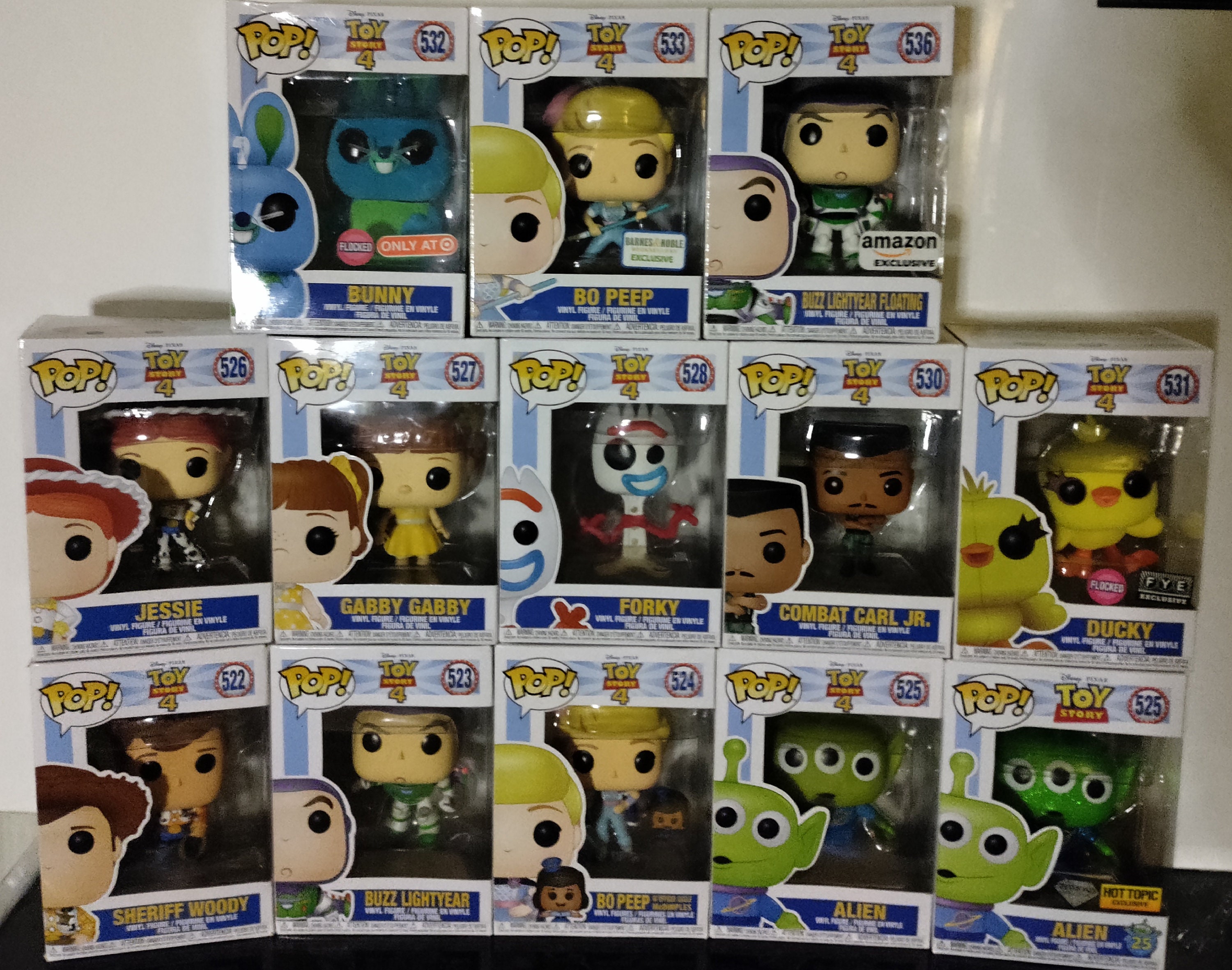 Toy Story 4 Funko Pop Bunny, Forky, Bo Peep, Ducky, Alien, Woody, Buzz  Light-year, Gabby Gabby, Jessie, Forky Special Edition