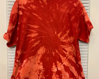 acid washed tie dye vintage short sleeve t-shirt yellow ...