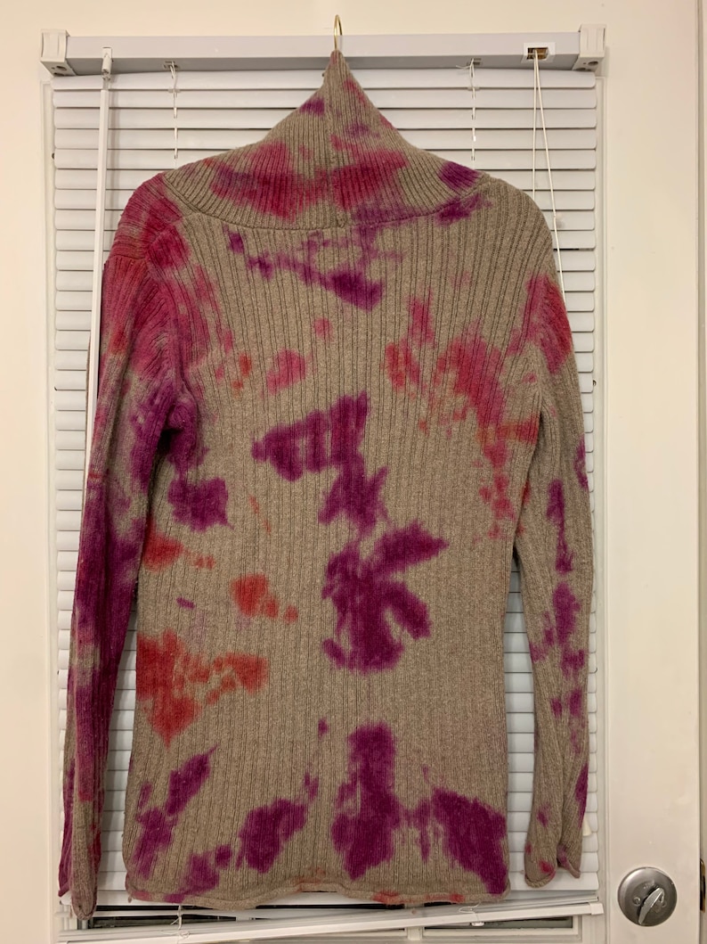 acid washed tie dye vintage sweater brown and red and purple and pink