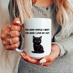 Cat Lover Coffee Mug 15oz, White Ceramic Coffee Mug For Cat Moms, Perfect Gift For Cat Owners, Christmas Gift Idea