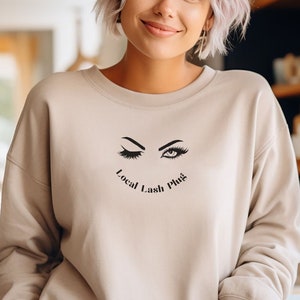 Lash Tech Sweatshirt, Gift for Esthetician, Lash Artist Wink Sweater, Local Lash Plug Shirt For Lash Technicians