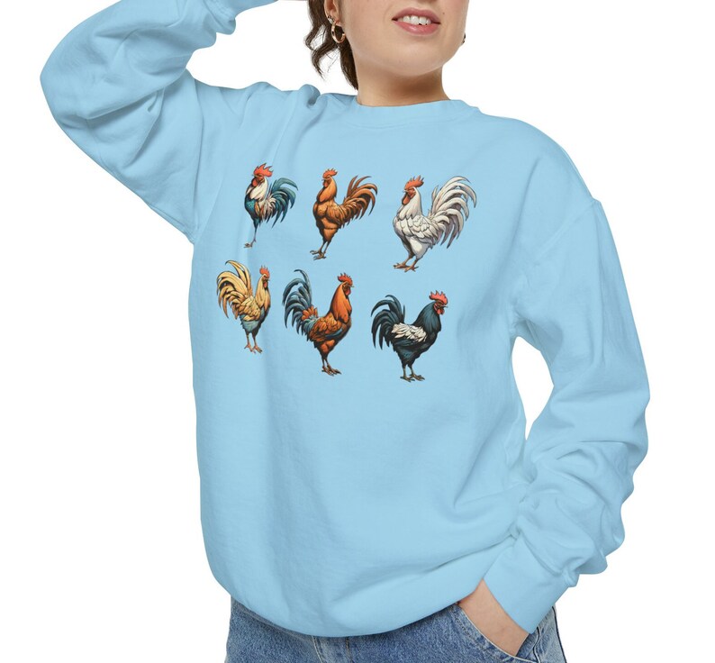 Rooster Sweatshirt, Mothers Day Rooster Sweater, Women Chicken Sweater