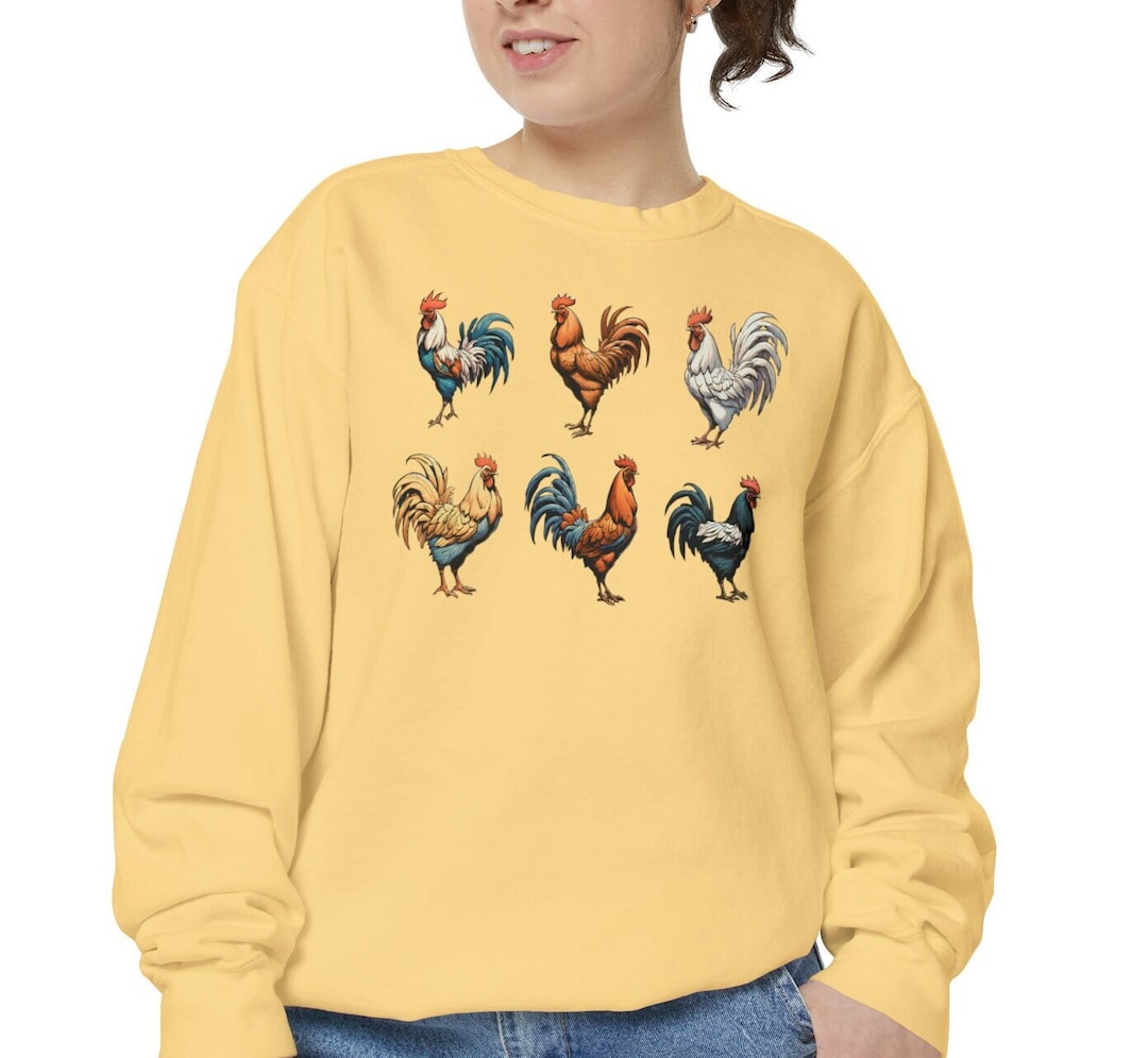 Rooster Sweatshirt, Mothers Day Rooster Sweater, Women Chicken Sweater, Love Chickens, Animal