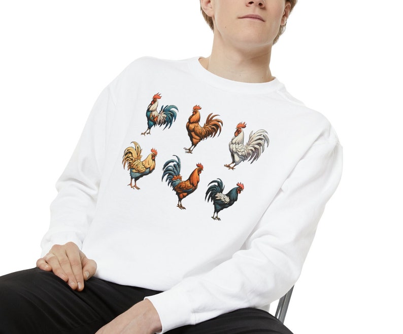 Rooster Sweatshirt, Mothers Day Rooster Sweater, Women Chicken Sweater, Love Chickens, Animal