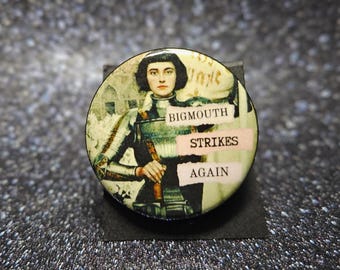 The Smiths Bigmouth Strikes Again 1.25" Pin Badge | Lyric Button | 80s Post-Punk Indie Goth Accessory