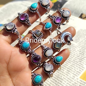 Wholesale Lot Multi Gemstone Mixed Rings , Bulk Rings Lot, 925 Sterling Silver Plated Rings Handmade Birthstone Rings, Bulk Ring, Order Now