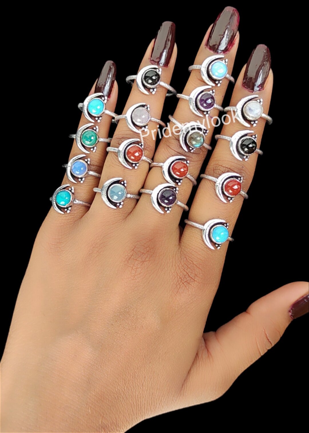 Wholesale Lot Multi Gemstone Mixed Rings , Bulk Rings Lot, 925 Sterling