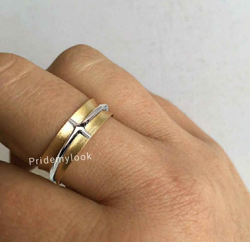 Cross Religious Spinner RingChristian Ring Brass With 925 Etsy