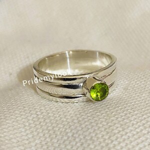 Spinner Ring, Silver Jewellery,Meditation Ring, Spinning Ring,Thumb Ring, Peridot Ring, 925 Sterling Silver Ring,Silver Handmade Jewellery.