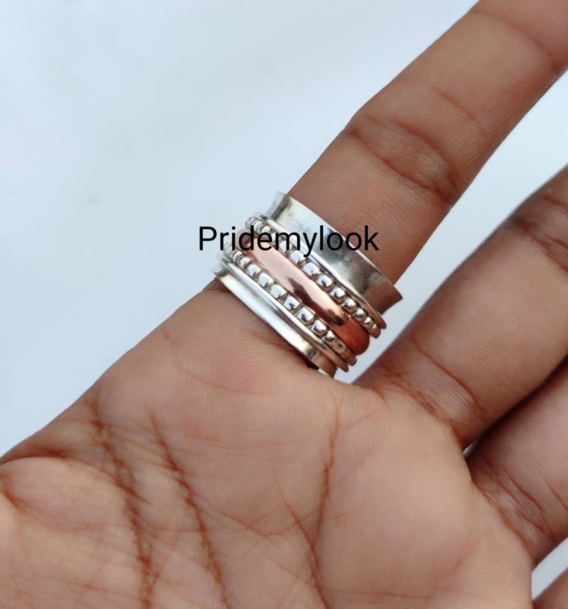 Zappel Ring 925 Sterling Silber - Anti Stress Drehring Für Damen & Mädchen