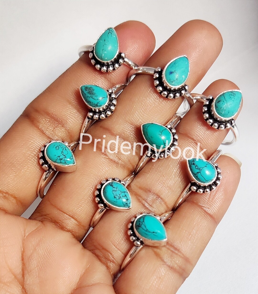 Natural Turquoise Rings, Wholesale Gemstone Rings, Silver Plated Rings, Wholesale Turquoise