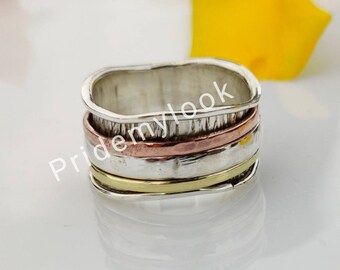 Spinner Ring, Daumen Ring, Spinner Band, Sorgen Ring, Fidget Ring, Meditation Ring, handgemachter Ring, Statement Ring, Frauen Ring, Geschenk für Sie