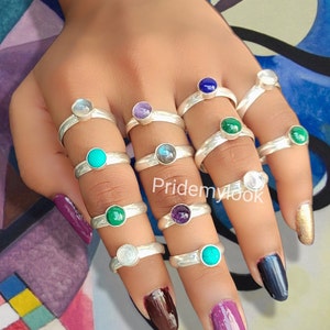 Wholesale Rings Multi Gemstone Mixed Rings Wholesale Lot, 925 Sterling Silver Rings Handmade Jewelry Ring Free Shipping Ring Bulk Ring