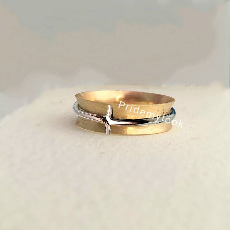 Cross Religious Spinner RingChristian Ring Brass With 925 Etsy