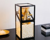 Makeup Brush Holder with White Pearls Cosmetic Storage Box Makeup Brushes Organizer Lipsticks Holder Cosmetics Drawer Box