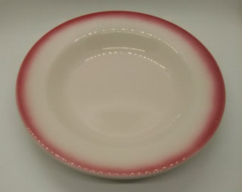 1951 Syracuse China Restaurantware Salad Plate Meadowleaf pattern Green White Leaves Air Brush Design Made in the USA
