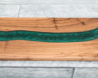 Walnut and Epoxy Resin River Charcuterie Board