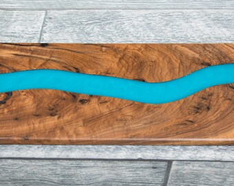 Walnut and Epoxy Resin River Charcuterie Board