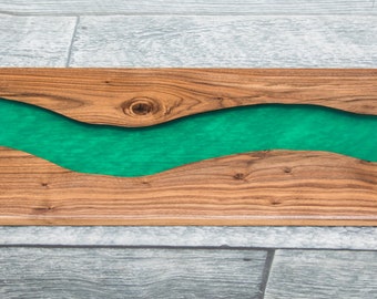 Walnut and Epoxy Resin River Charcuterie Board