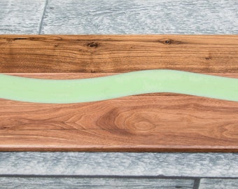 Walnut and Epoxy Resin River Charcuterie Board