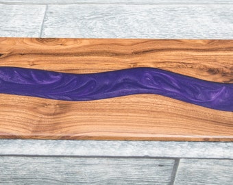 Walnut and Epoxy Resin River Charcuterie Board