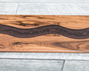 Walnut and Epoxy Resin River Charcuterie Board