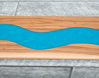 Walnut and Epoxy Resin River Charcuterie Board