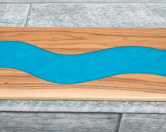 Walnut and Epoxy Resin River Charcuterie Board