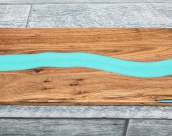 Walnut and Epoxy Resin River Charcuterie Board