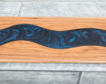 Walnut and Epoxy Resin River Charcuterie Board