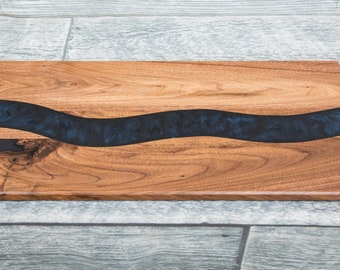 Walnut and Epoxy Resin River Charcuterie Board