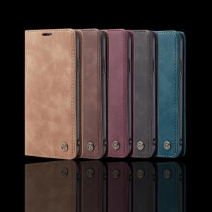 Retro Leather iPhone Wallet Case with Card Holder