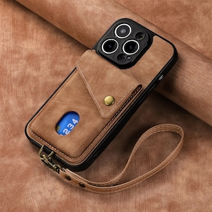 Funda para teléfono con tarjetero de piel sintética: carcasa trasera tipo billetera de TPU