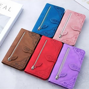 Capa de couro personalizada com porta-cartões para Samsung Galaxy S25 Plus S24 S23 Ultra S22 iPhone 16 Pro Max 15 Plus 14, capa tipo carteira, alça de pulso