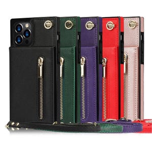 Personalized Phone Wallet Case with Crossbody Strap