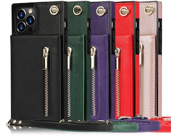 Personalized Phone Wallet Case with Crossbody Strap