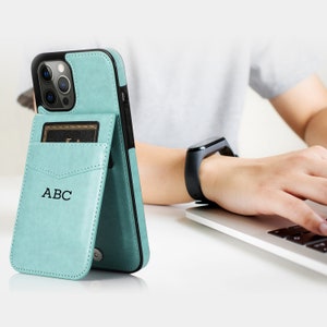 Personalisierte Kartenhalter Fall für iPhone 16 Pro Max iPhone 15 Pro 14 Plus iPhone 13 mini 12 11 X XR XS Max Brieftasche wieder Fall decken