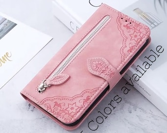 Gepersonaliseerde iPhone Samsung S26 Ultra portemonnee hoesje met bandje iPhone 17 Pro Max