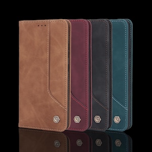 For iPhone Wallet Case: Magnetic PU Leather Phone Cover