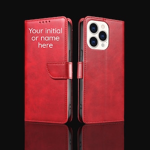 Coque personnalisée initiale pour Samsung Galaxy S24 S23 S22 S21 S20 porte-cartes en cuir pour Note 20 10 9 8 A71 A51 A52 A33 portefeuille