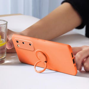 For iPhone Liquid Silicone Phone Case with Stand & Ring Holder