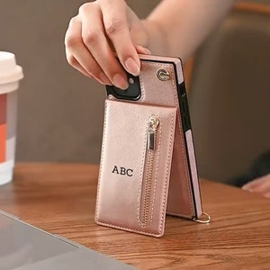 Custodia per iPhone 16 Pro Max, porta carte personalizzato per iPhone 15 Pro 14 13 12 11 X XR XS Max, portafoglio posteriore con tracolla
