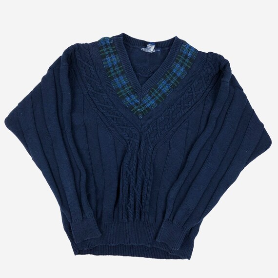 Vintage 90s Nautica V Neck Sweater - Womens Large