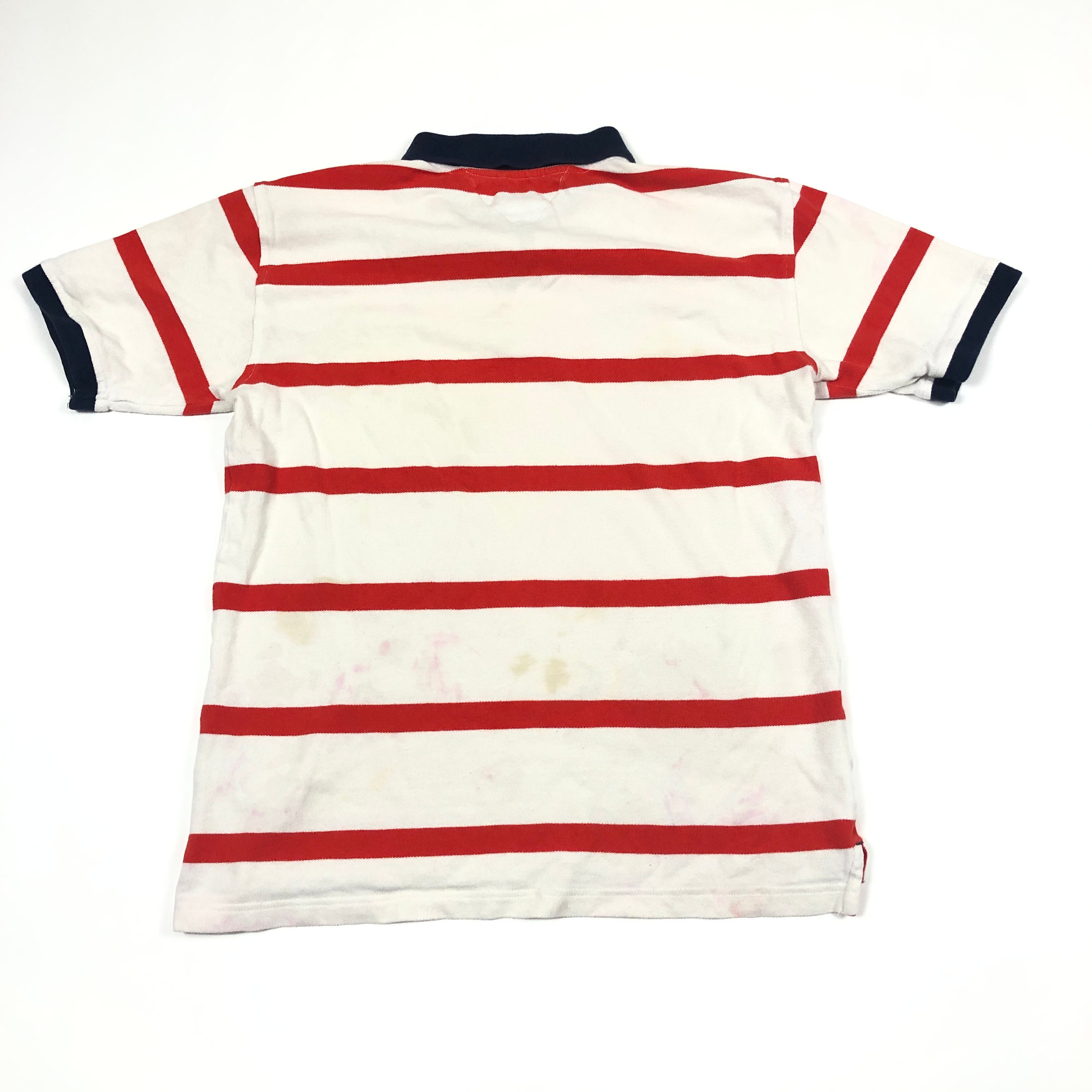 Vintage Tommy Hilfiger Rugby Shirt Red Striped Polo Youth Etsy UK