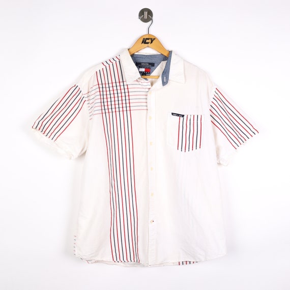 Tommy Hilfiger Camisa a rayas abotonada / Hombre XL / - Etsy España