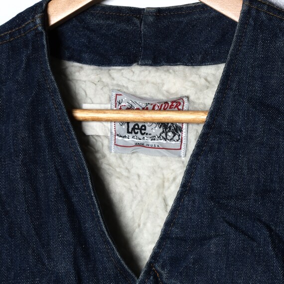 Vintage Lee Sherpa Lined Denim Vest / Womens Small / … Gem