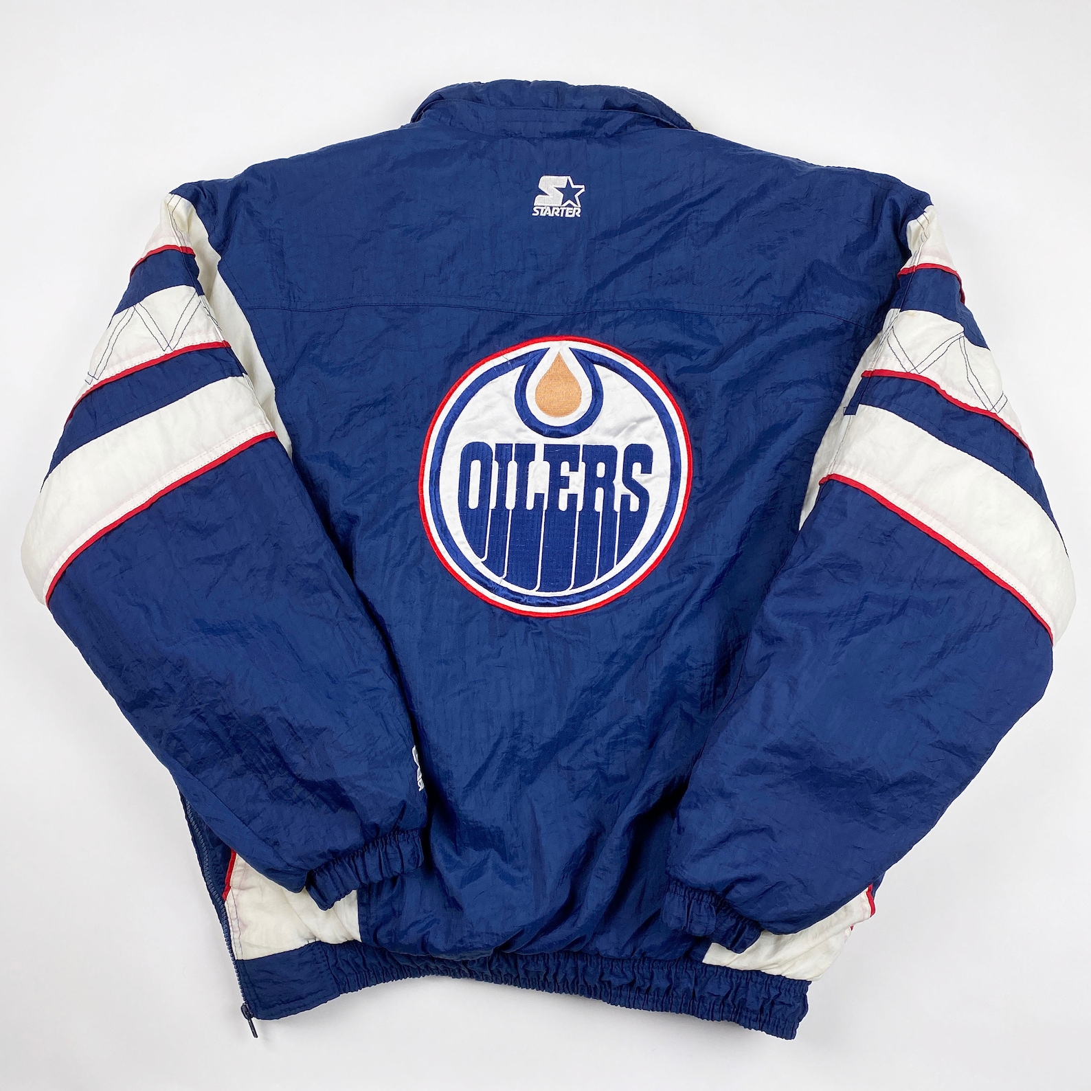 Vintage 90s Starter Edmonton Oilers Pullover Jacket Mens XL Etsy