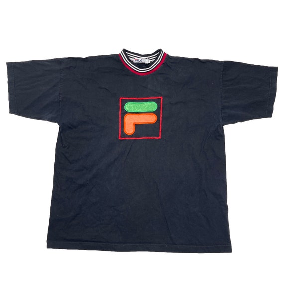 Vintage 90s Fila Embroidered T-Shirt - Mens 2XL |